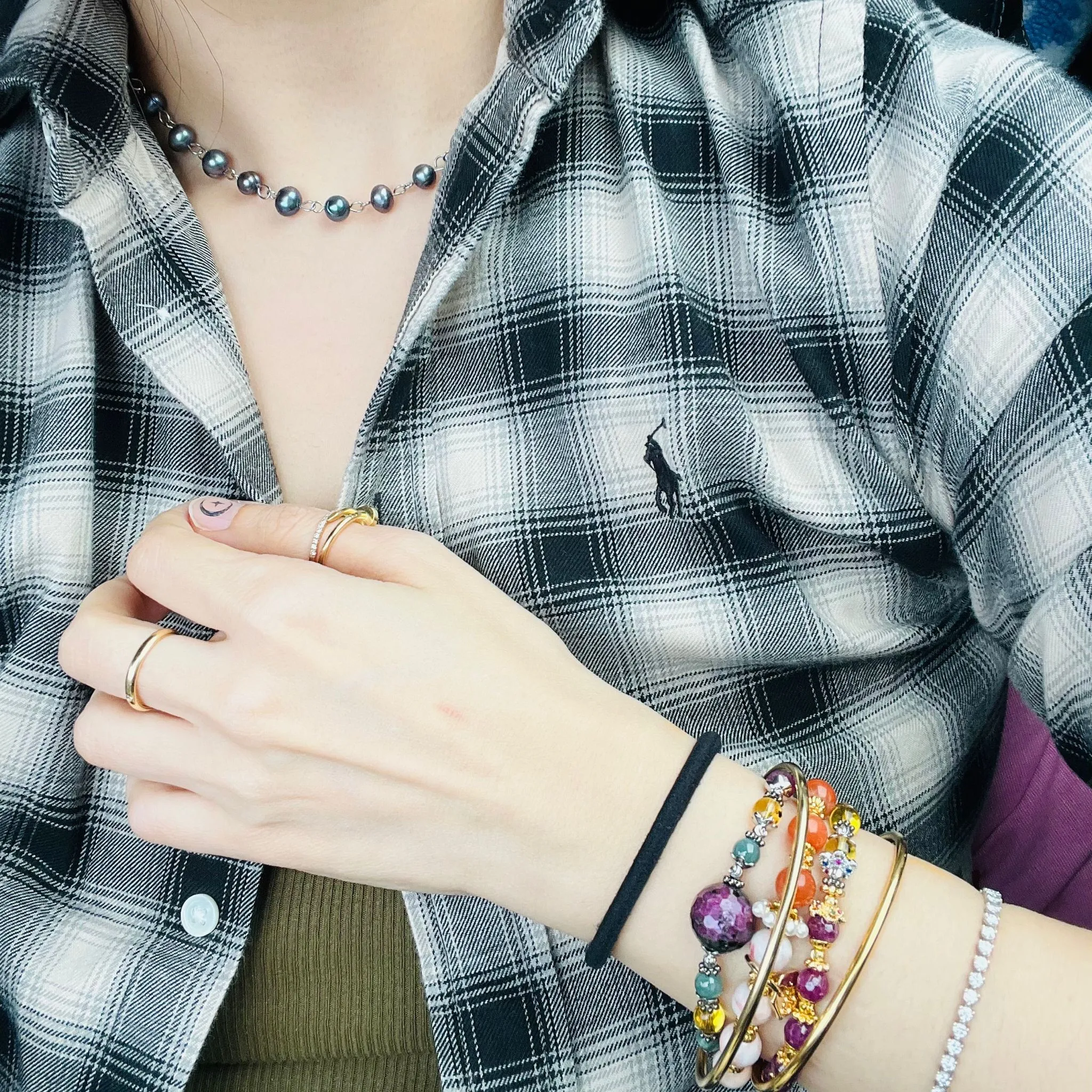 Ruby & Blue Amber Baby Bracelet