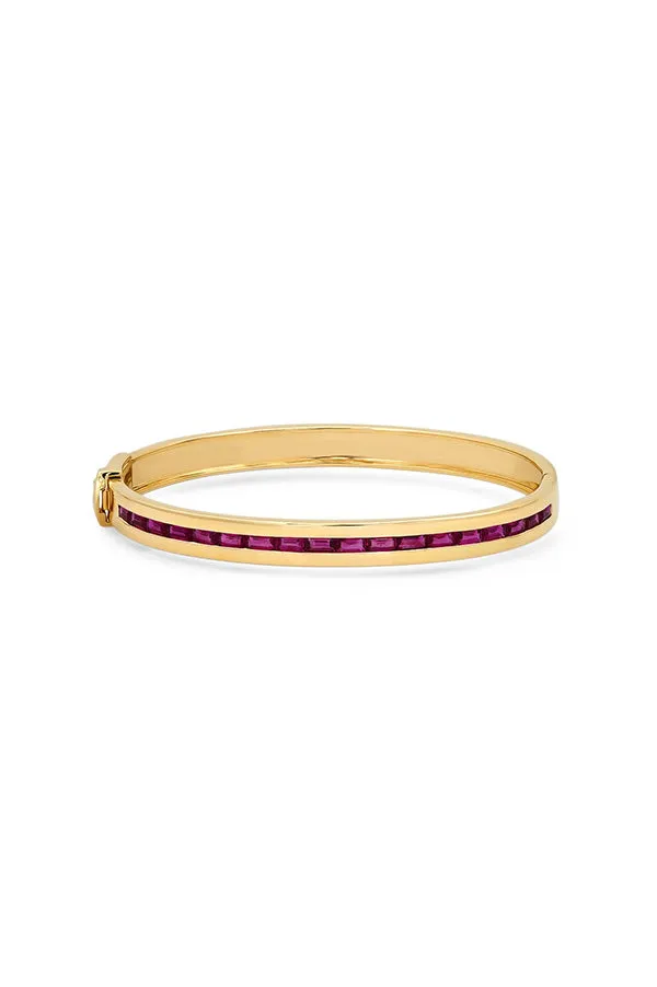 Ruby Baguette Row Bangle