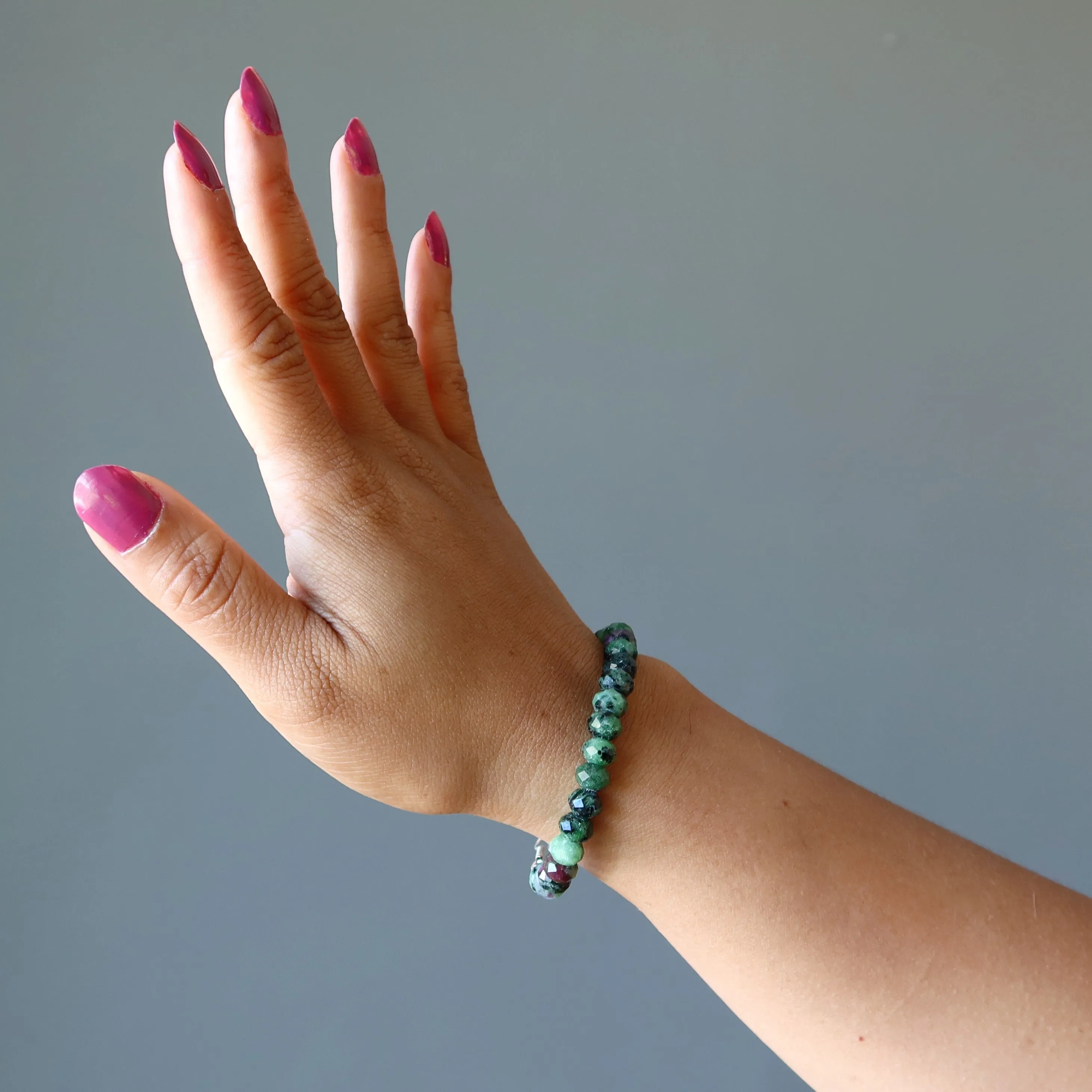Ruby Zoisite Bracelet Rich Luxe Gems Sterling Silver
