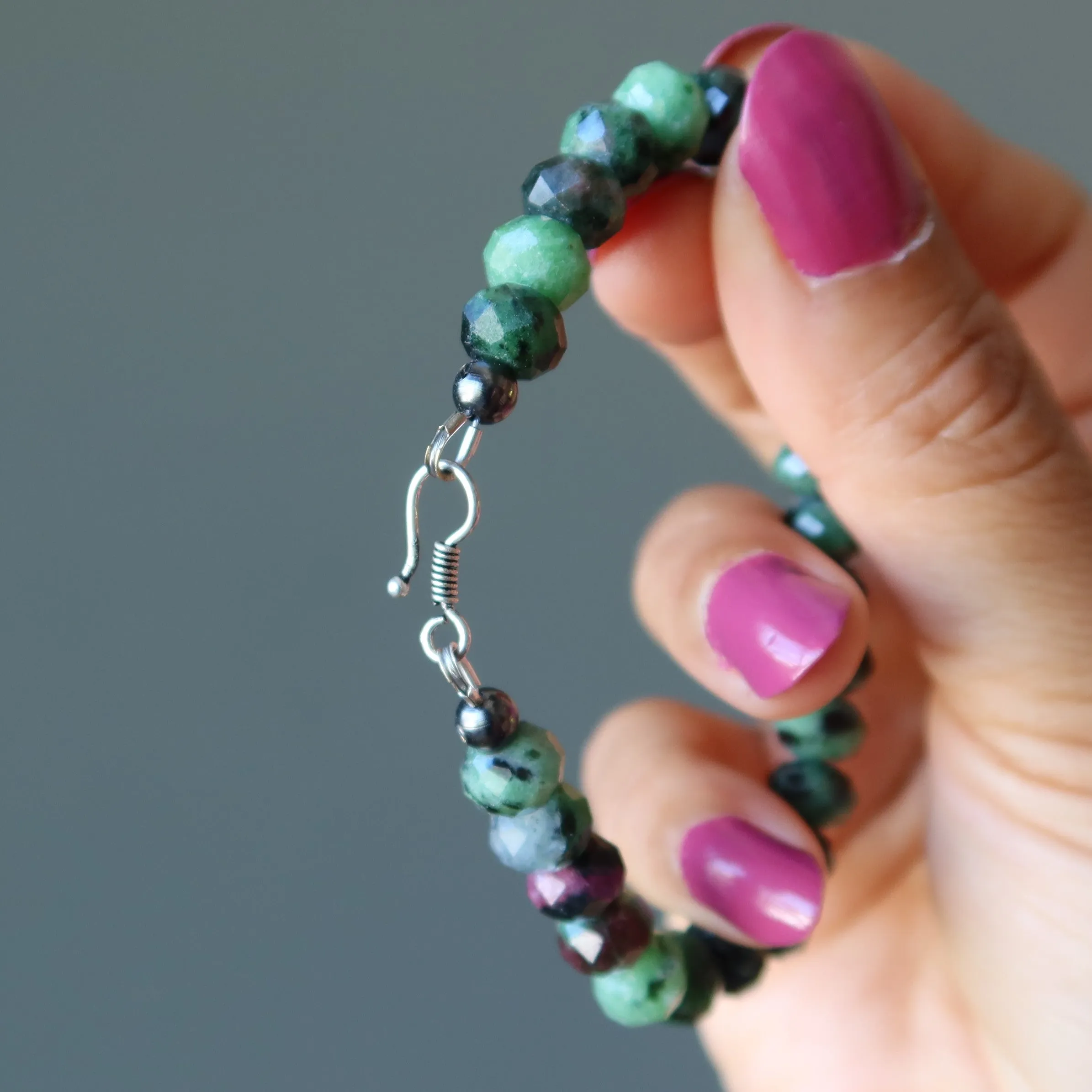 Ruby Zoisite Bracelet Rich Luxe Gems Sterling Silver
