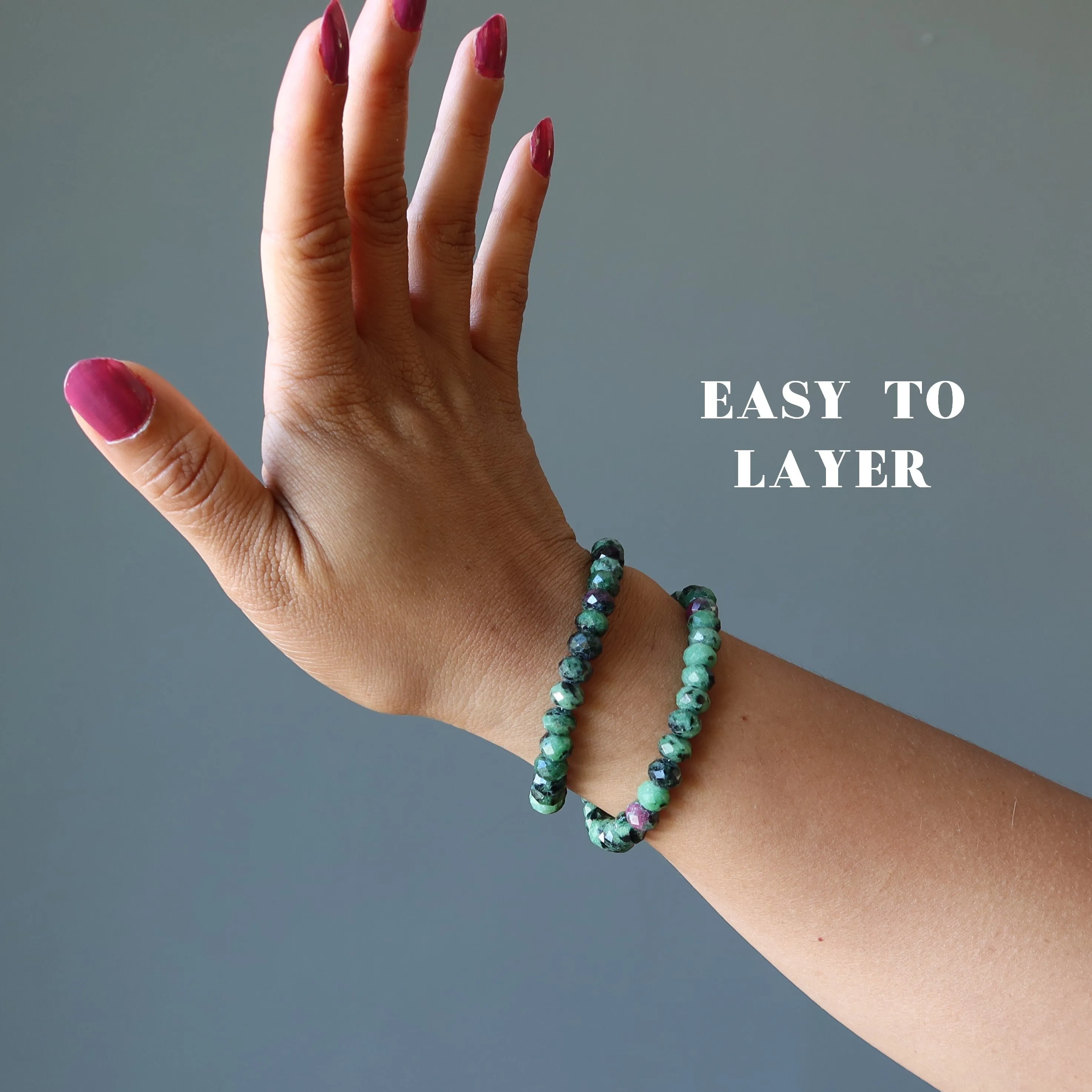 Ruby Zoisite Bracelet Rich Luxe Gems Sterling Silver