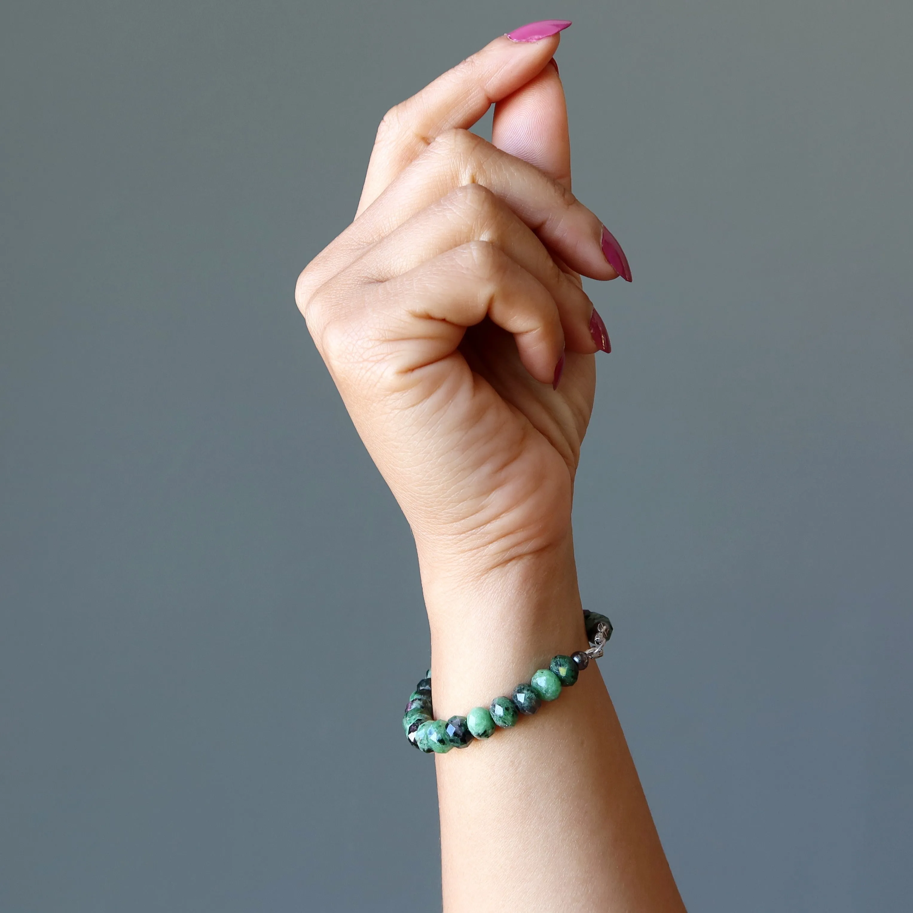 Ruby Zoisite Bracelet Rich Luxe Gems Sterling Silver