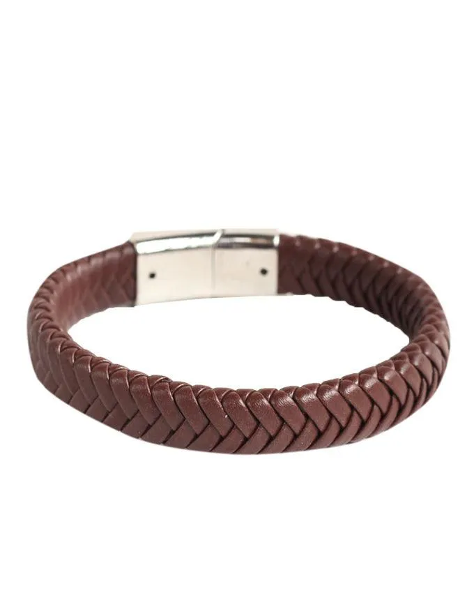 Sailimue Braided Unisex Brown Leather Bracelets