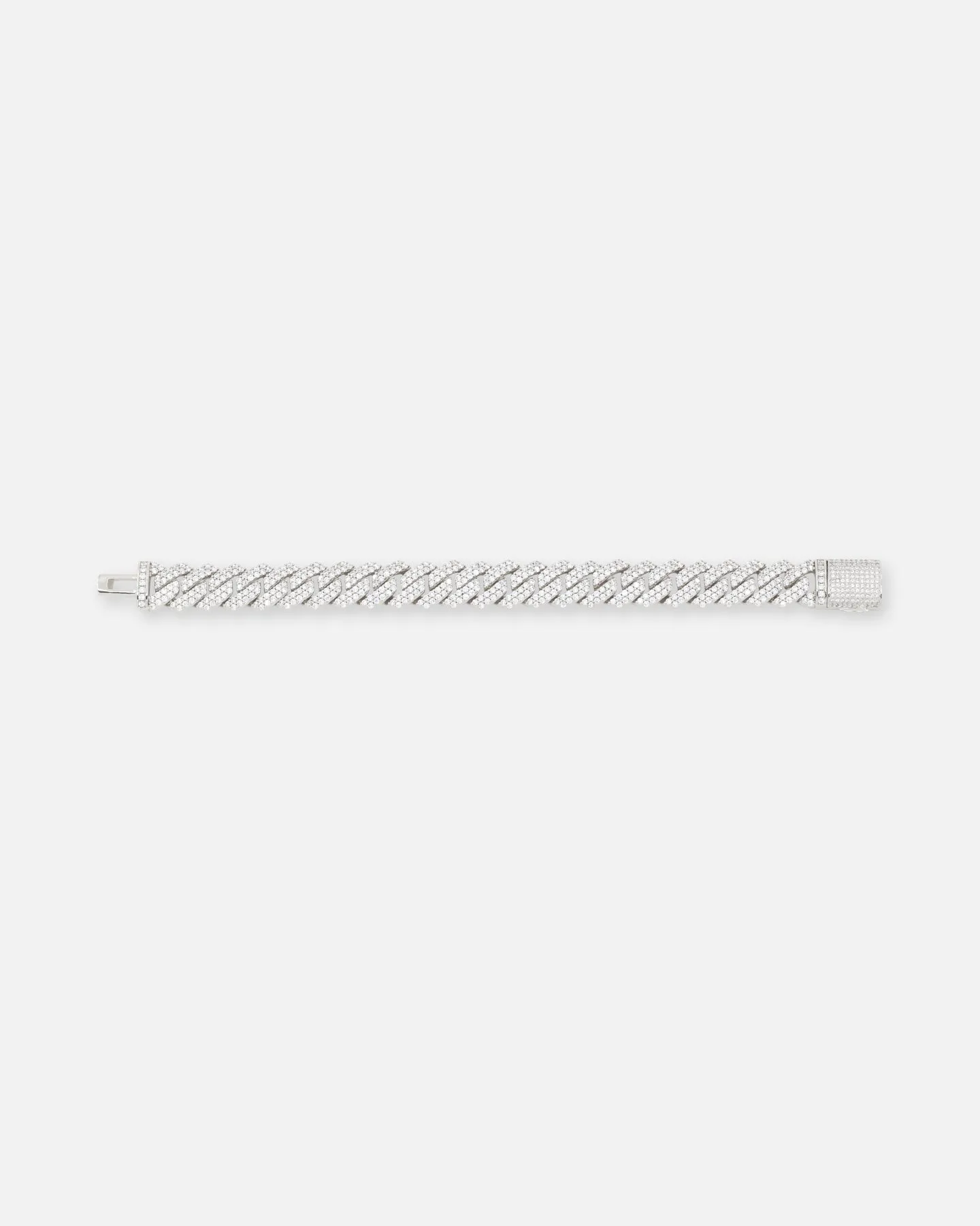 Saint Morta 14mm Interlink Bracelet Iced White Gold
