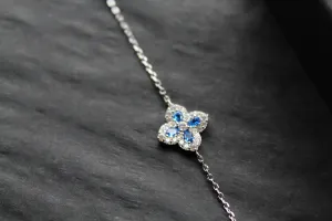 Sapphire CZ Classic Clover Bracelet