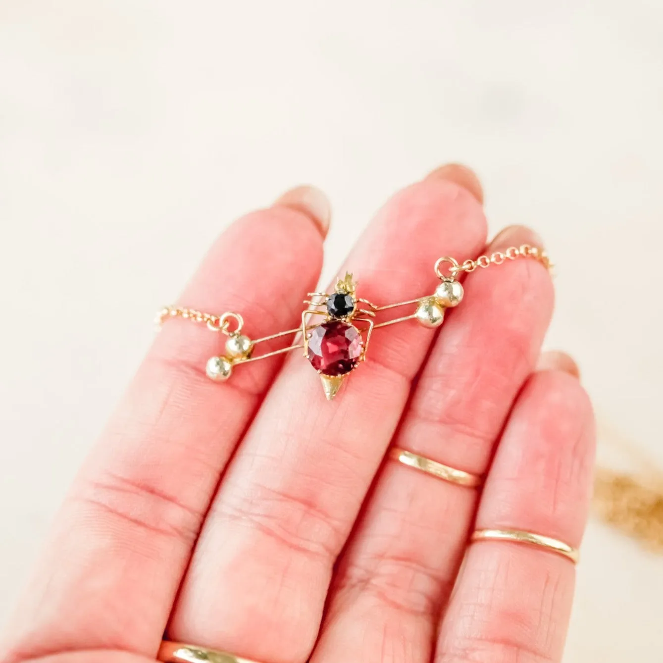 Sapphire   Tourmaline Insect Pendant