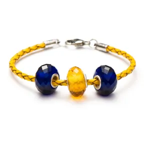 School Spirit Bracelets, Blue/Honey