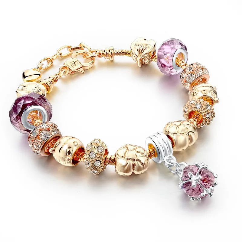 Selling Heart Charm Bracelets & Bangles Gold Bracelets For Women DIY Pulsera Famous Jewellery SBR150074
