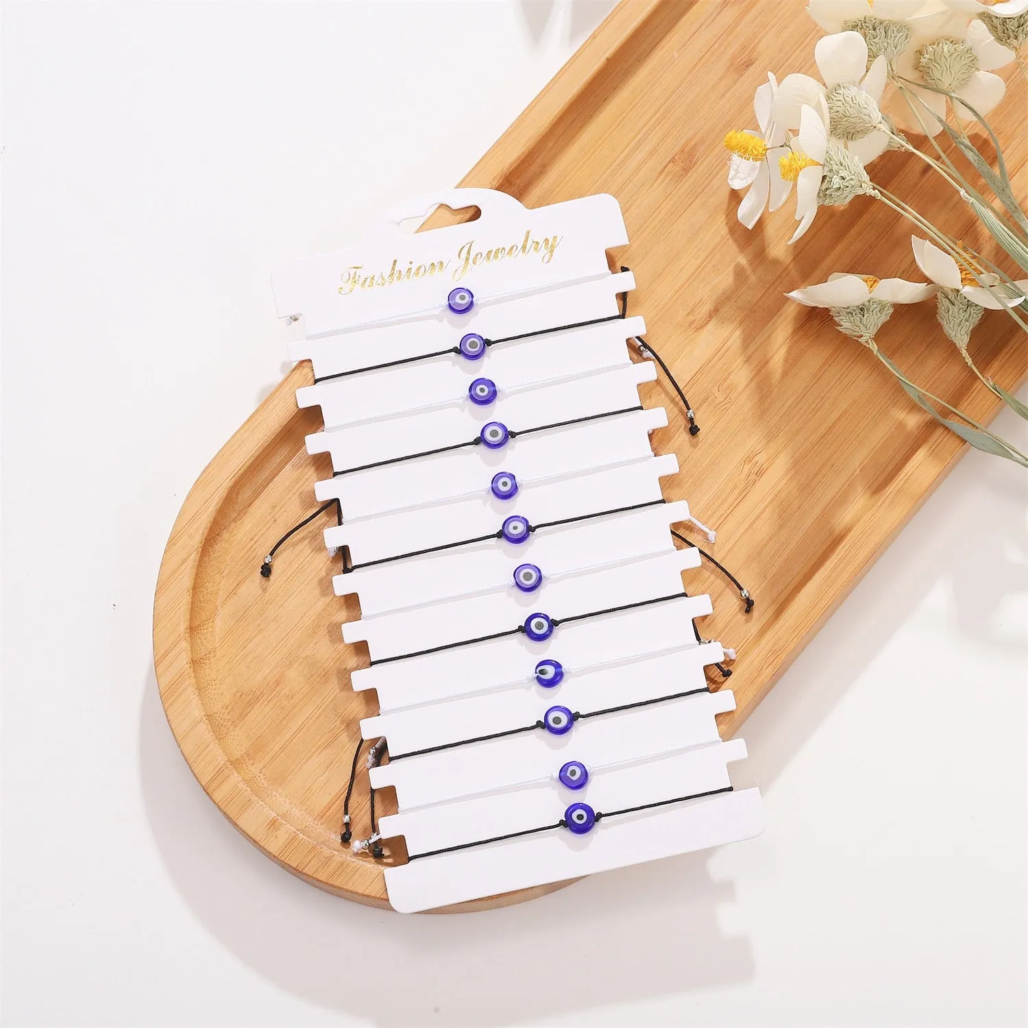 Set of 12 Intricately Woven Turkish Blue Eye Crystal Bracelets: A Handcrafted Accessory Perfect for Women’s Parties, Birthdays and Everyday Style