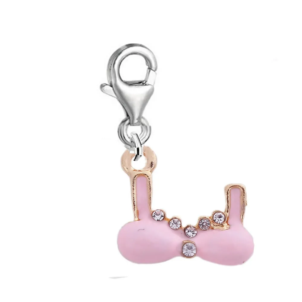 Sexy Sparkles Clip on lobster claw clasp charms Bra Dangle Charm Pendant
