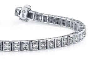 Shadow Box Lab-Grown Diamond Bracelet with 1.73 ct.(finished) 2mm