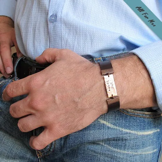 Shema Israel Leather Bracelet - Personalized Jewish Gift