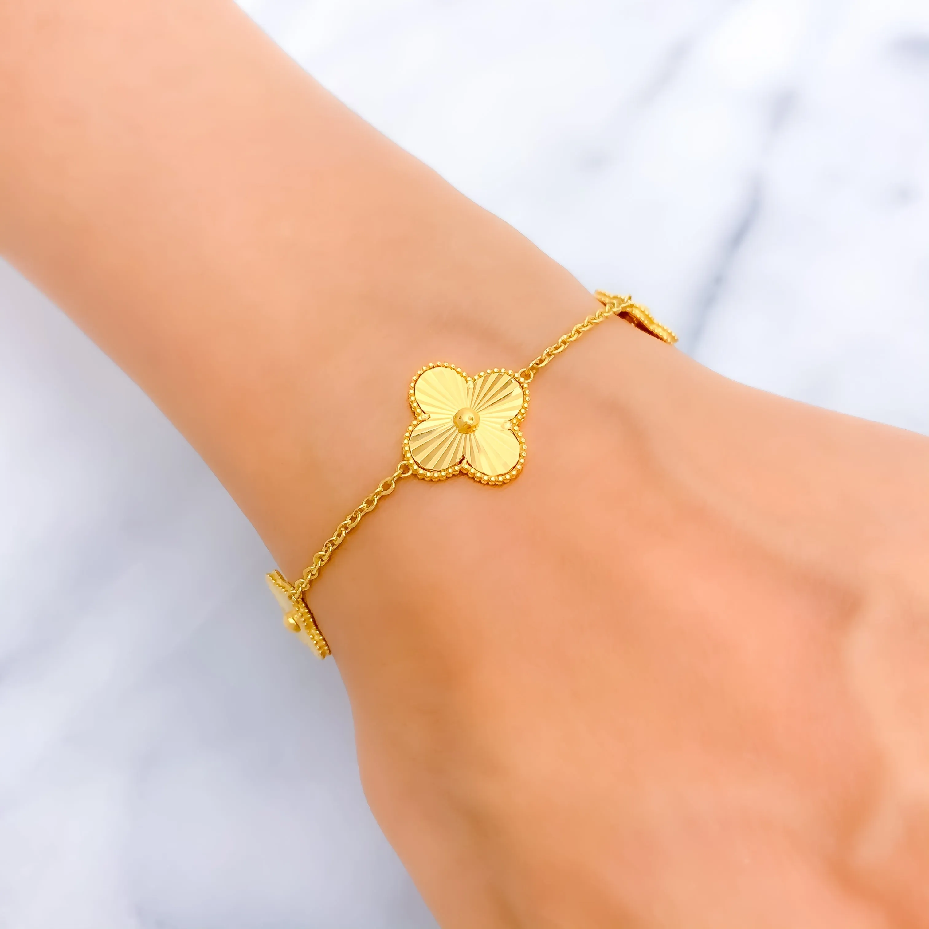 Shimmering Elevated 21k Gold Bracelet