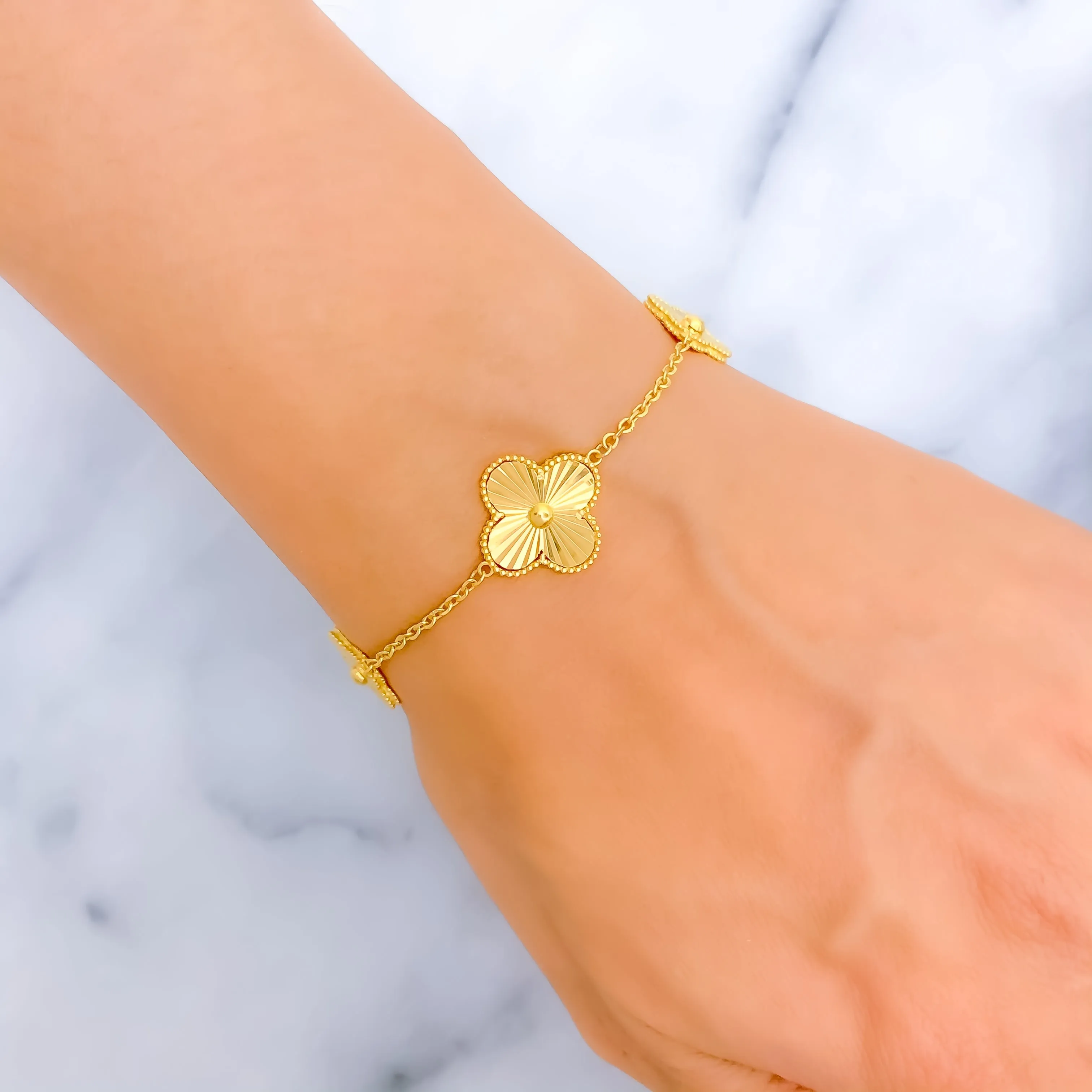 Shimmering Elevated 21k Gold Bracelet