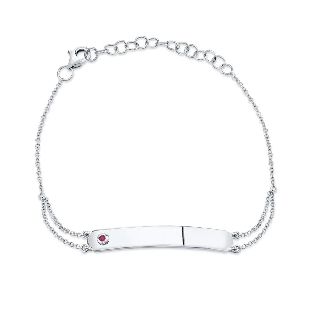 Shy Creation 0.02Ct Ruby Bar Id Bracelet SC55008834