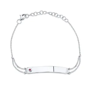 Shy Creation 0.02Ct Ruby Bar Id Bracelet SC55008834