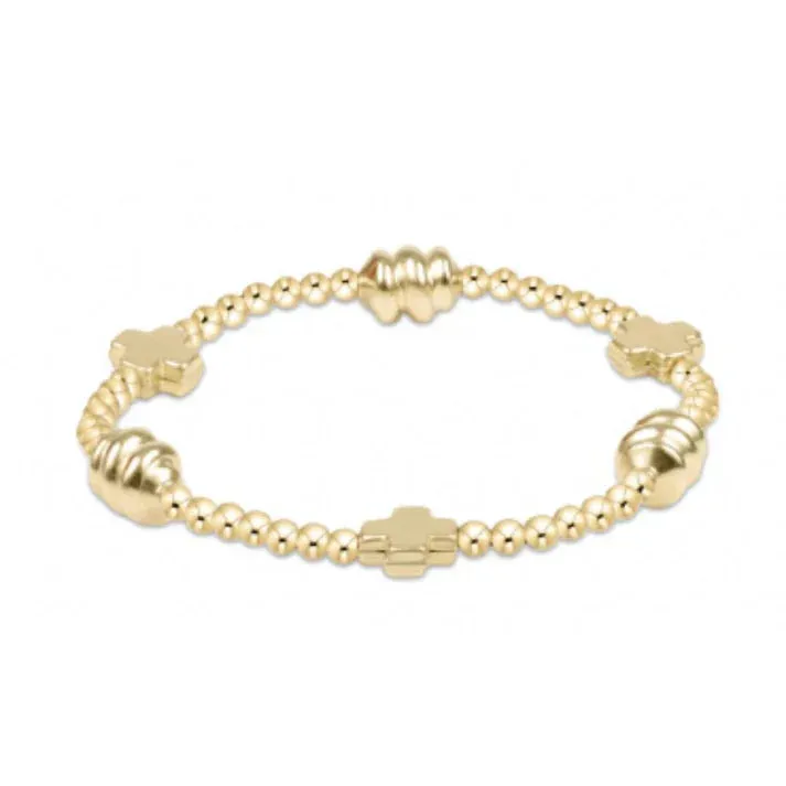 Signature Cross Admire Gold Bead Bracelet 3mm