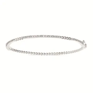 Silver Bangle with Diamonds