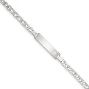 Silver Engravable Baby ID Cutout Heart Bracelet