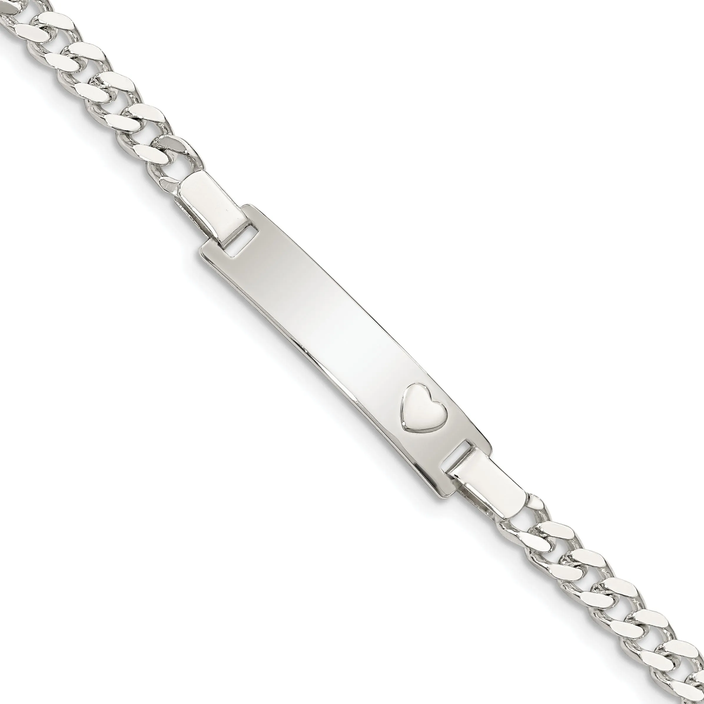 Silver Engravable Baby ID Cutout Heart Bracelet