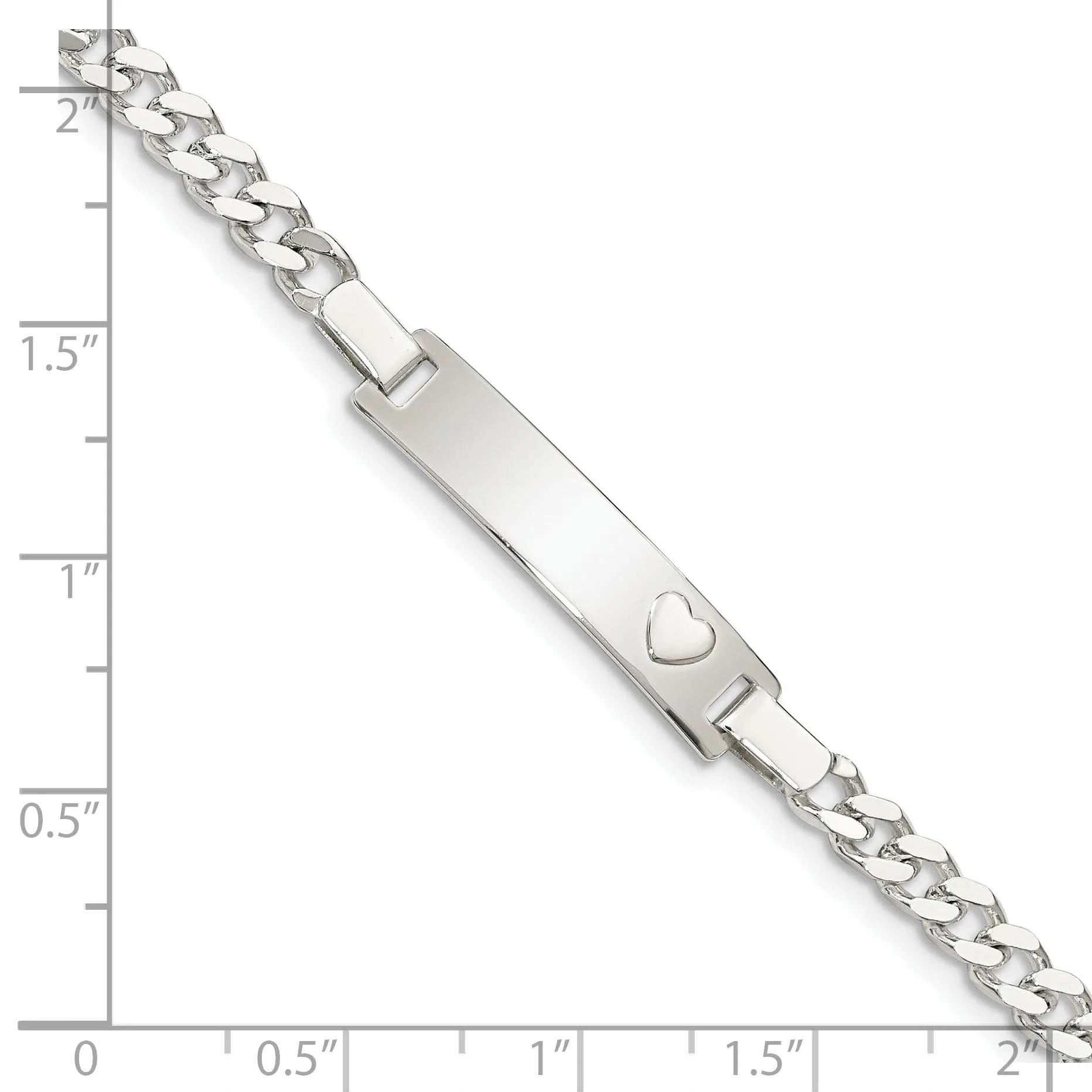 Silver Engravable Baby ID Cutout Heart Bracelet