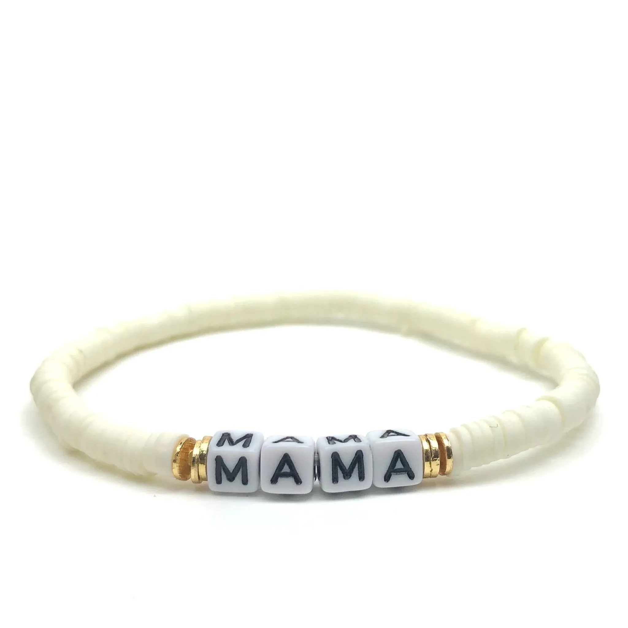 Silver Girl Heishi Word Bracelet