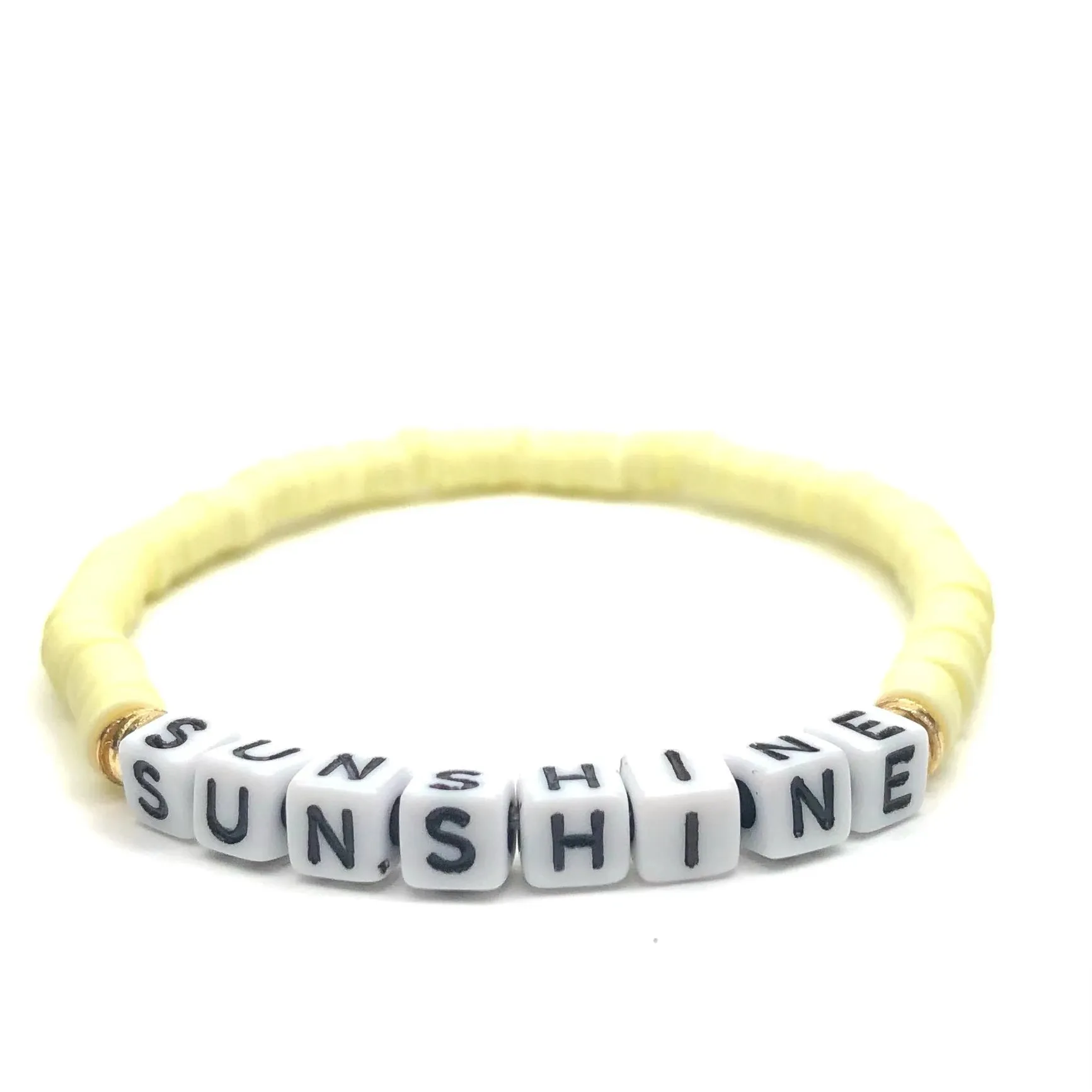 Silver Girl Heishi Word Bracelet