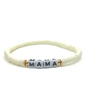 Silver Girl Heishi Word Bracelet
