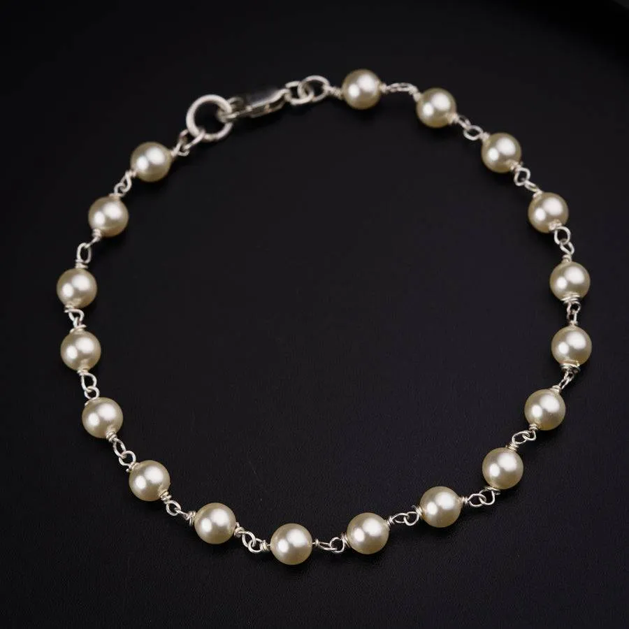 Silver Pearl Bracelet