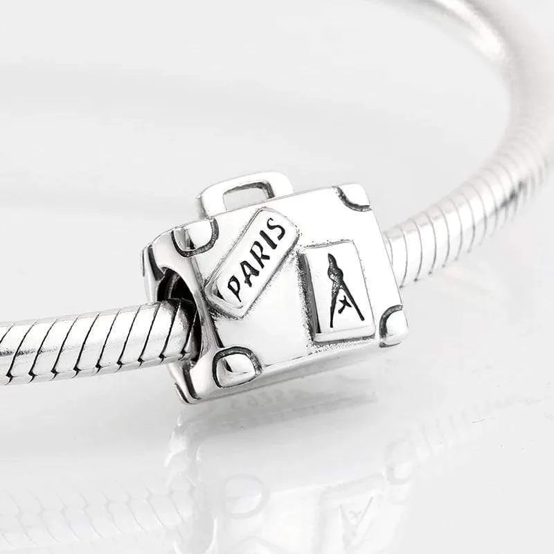 Silver Suitcase Charm