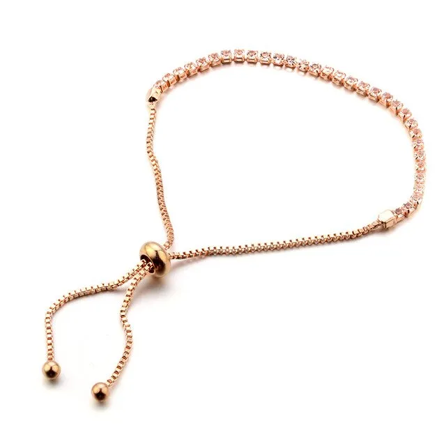 Sindlan 1PC Adjustable Crystal Bracelets for Women Femme Rhinestone Boho Bracelet Bangle Girl Gift Wedding Bridal Wrist Jewelry
