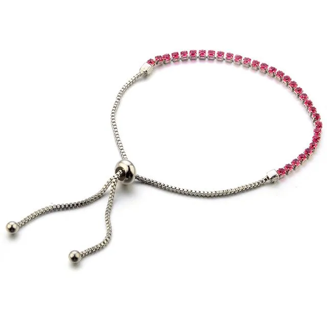 Sindlan 1PC Adjustable Crystal Bracelets for Women Femme Rhinestone Boho Bracelet Bangle Girl Gift Wedding Bridal Wrist Jewelry