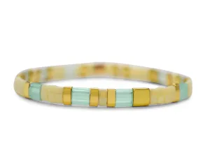 Skylar Paige BREATHE Morse Code Tila Beaded Bracelet - Mint To Be