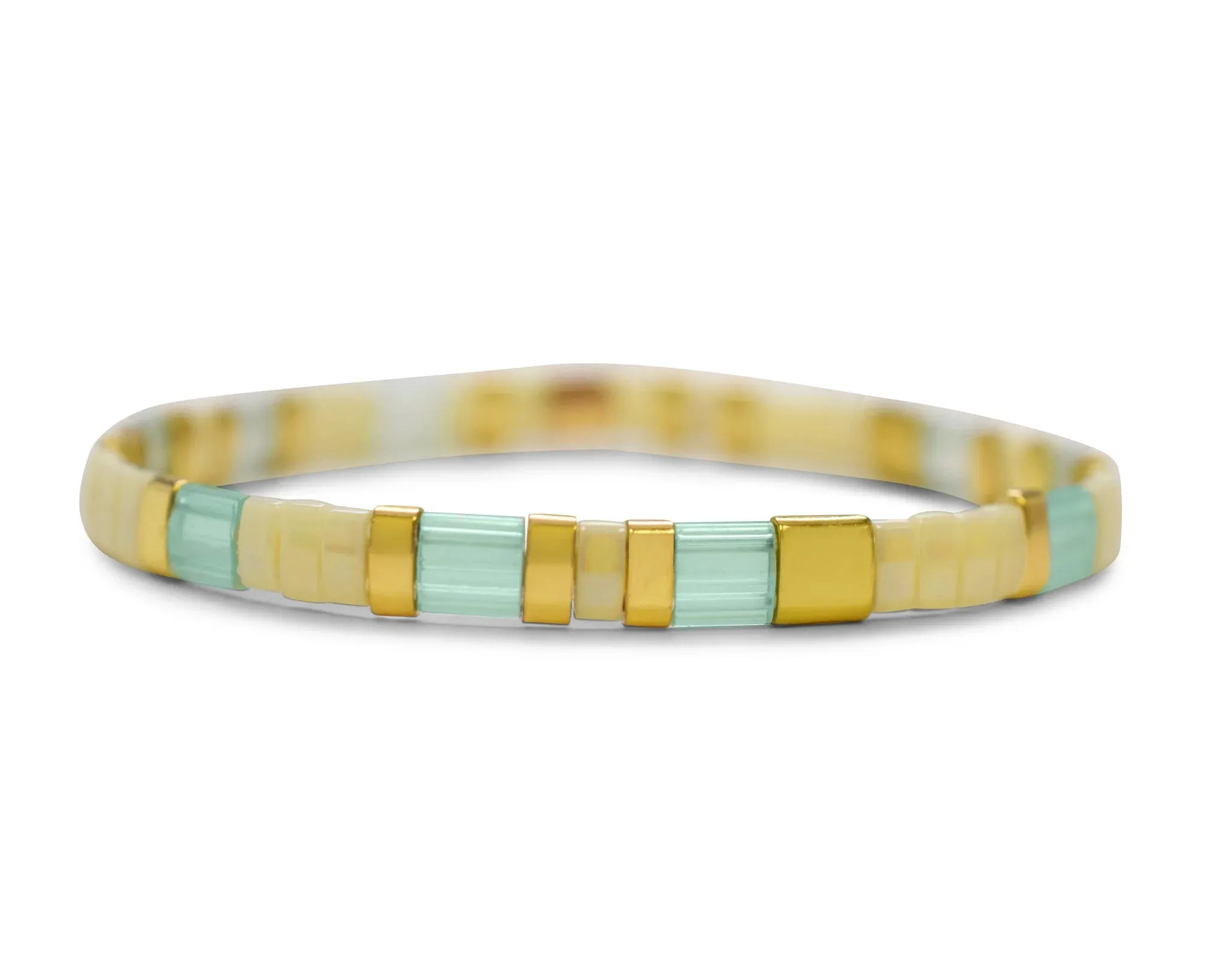 Skylar Paige BREATHE Morse Code Tila Beaded Bracelet - Mint To Be