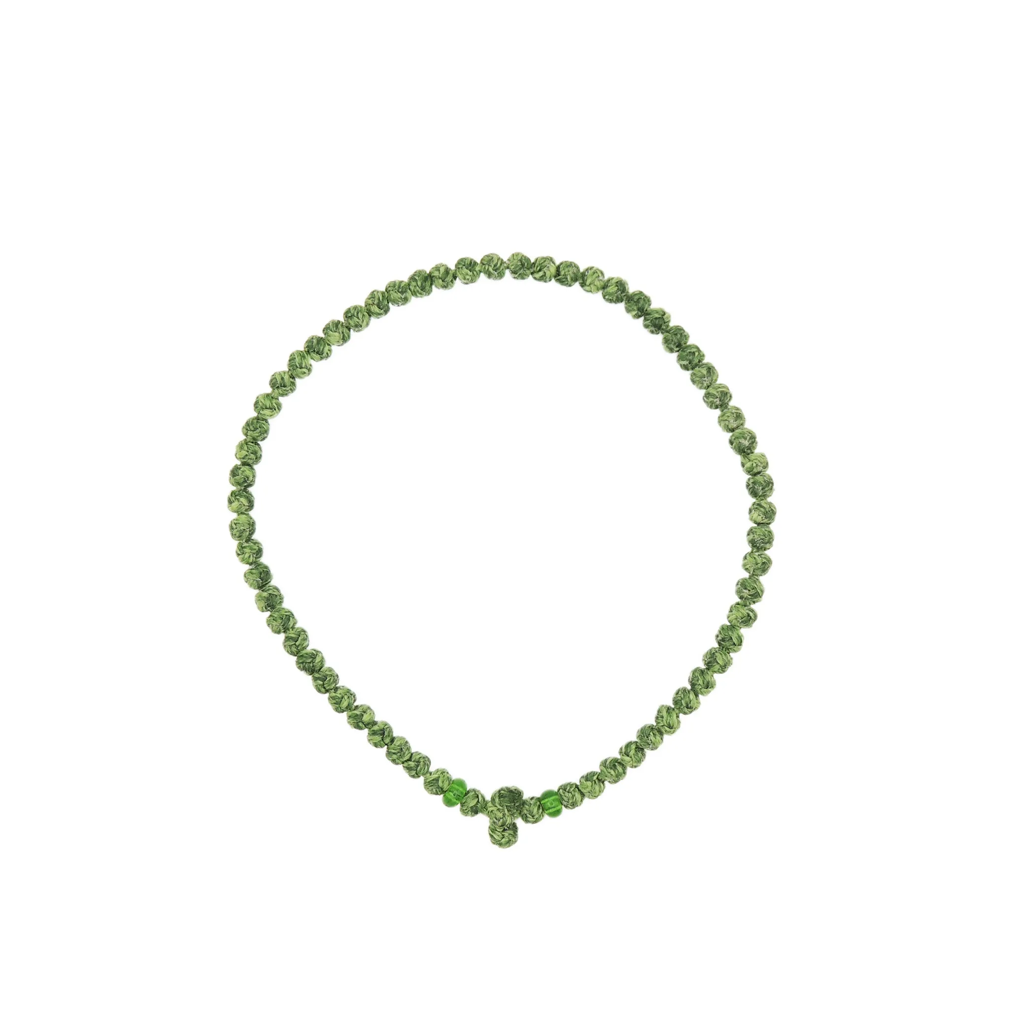 Small-Knot Prayer Bracelet With Cross, One Size