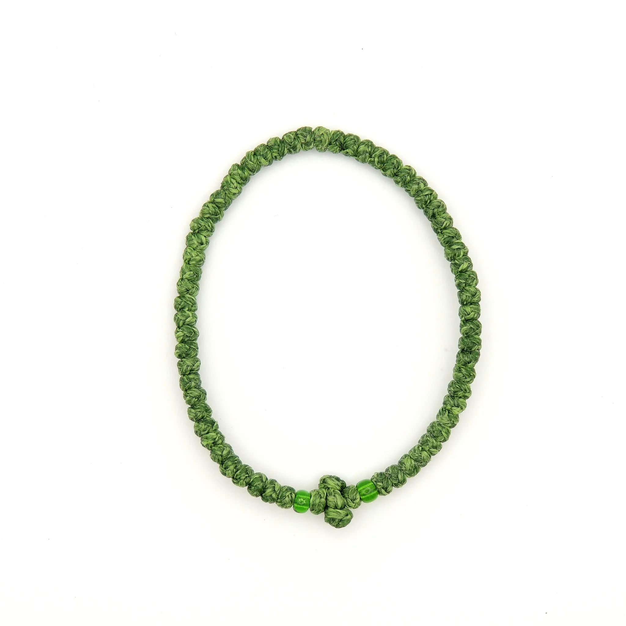 Small-Knot Prayer Bracelet With Cross, One Size