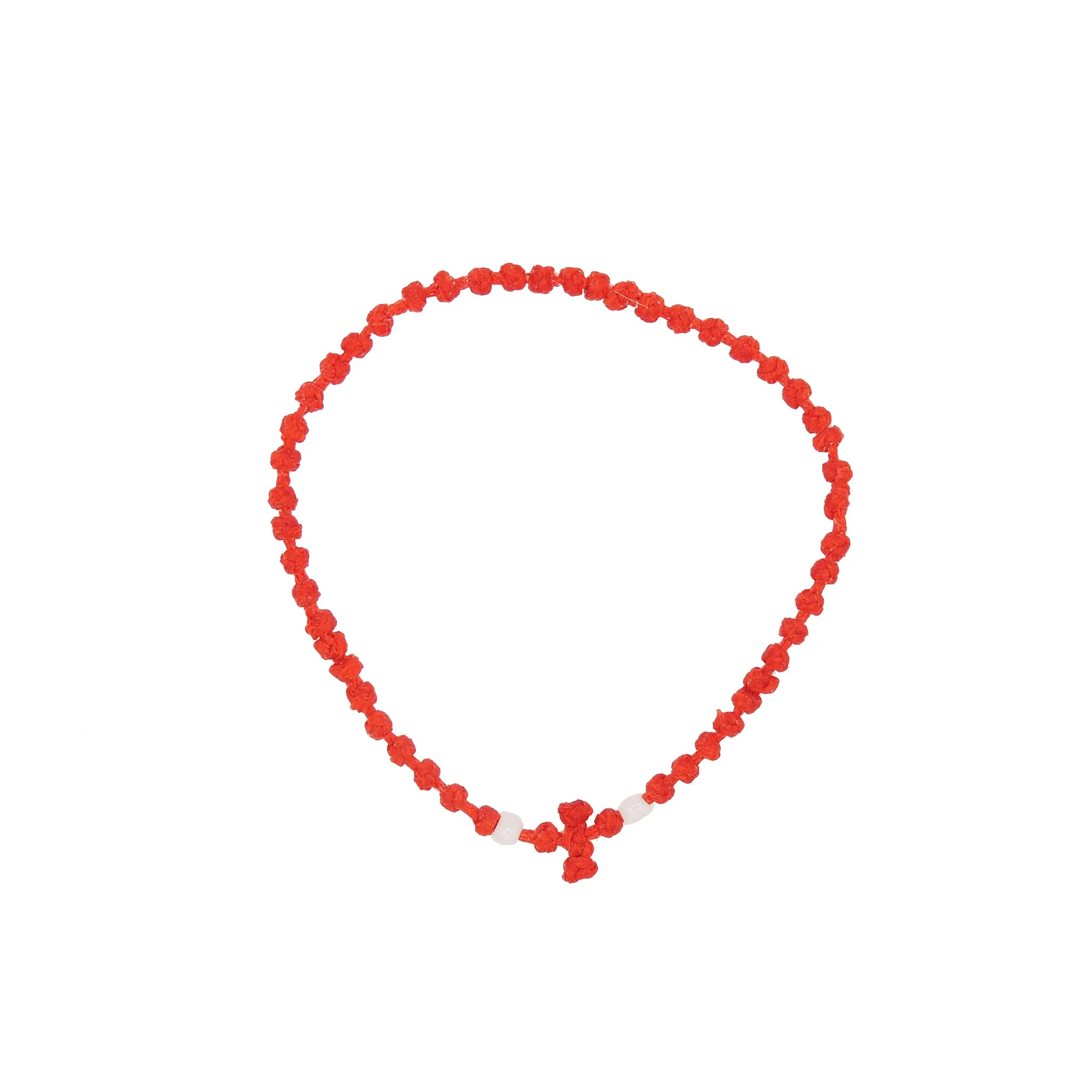 Small-Knot Prayer Bracelet With Cross, One Size