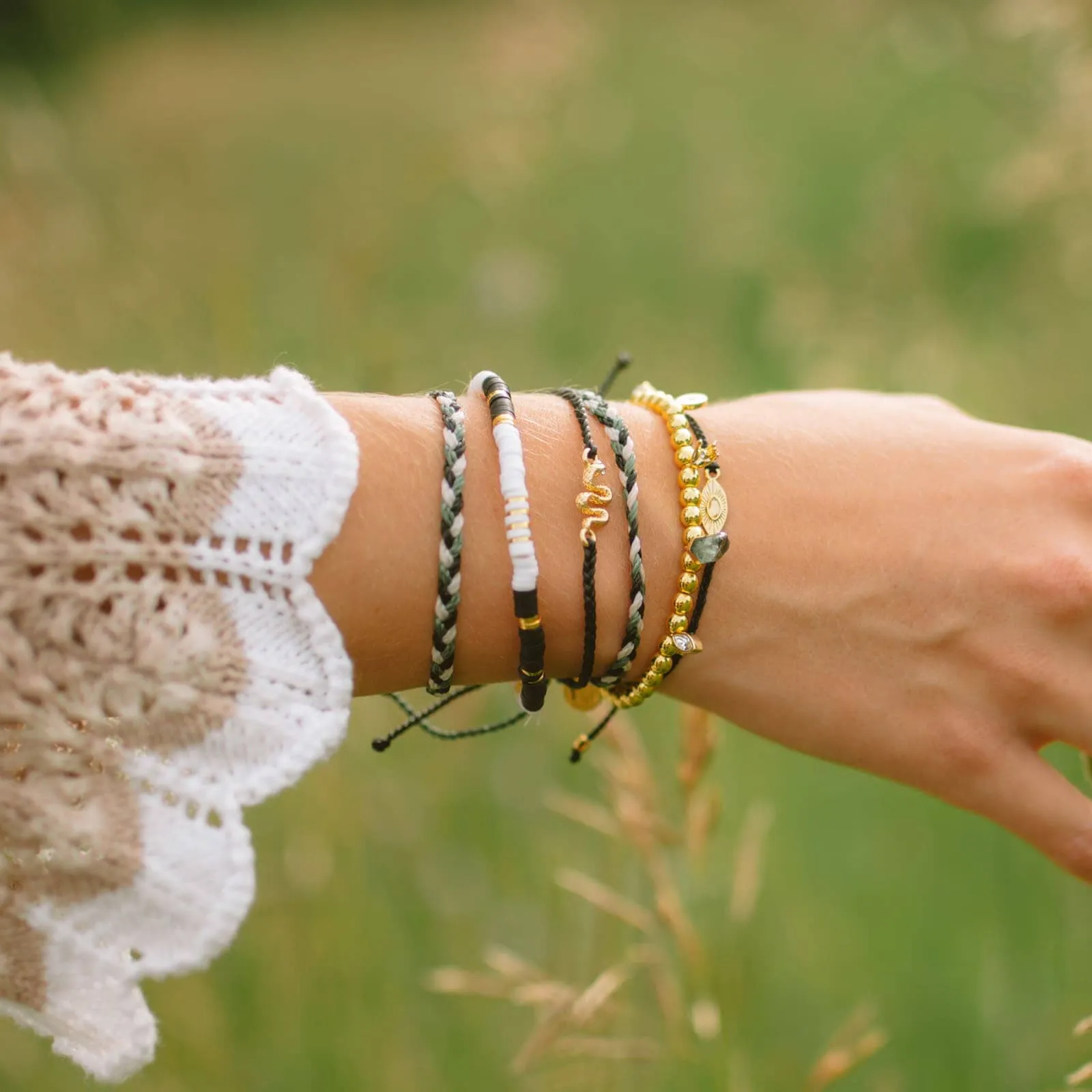 Snake Gold Charm Bracelet