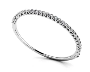 Soft Twist Four Prong Lab-Grown Diamond Bangle with 1.74 ct.(finished) 2.5mm