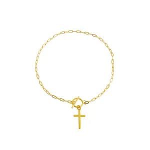 Solid Cross Toggle Bracelet
