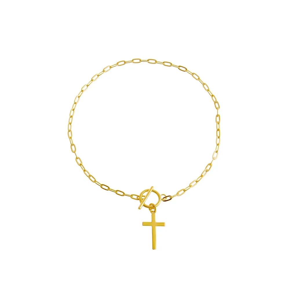 Solid Cross Toggle Bracelet