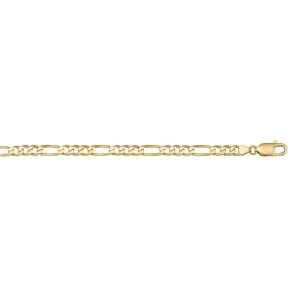 Solid Yellow Gold Figaro Link Bracelet