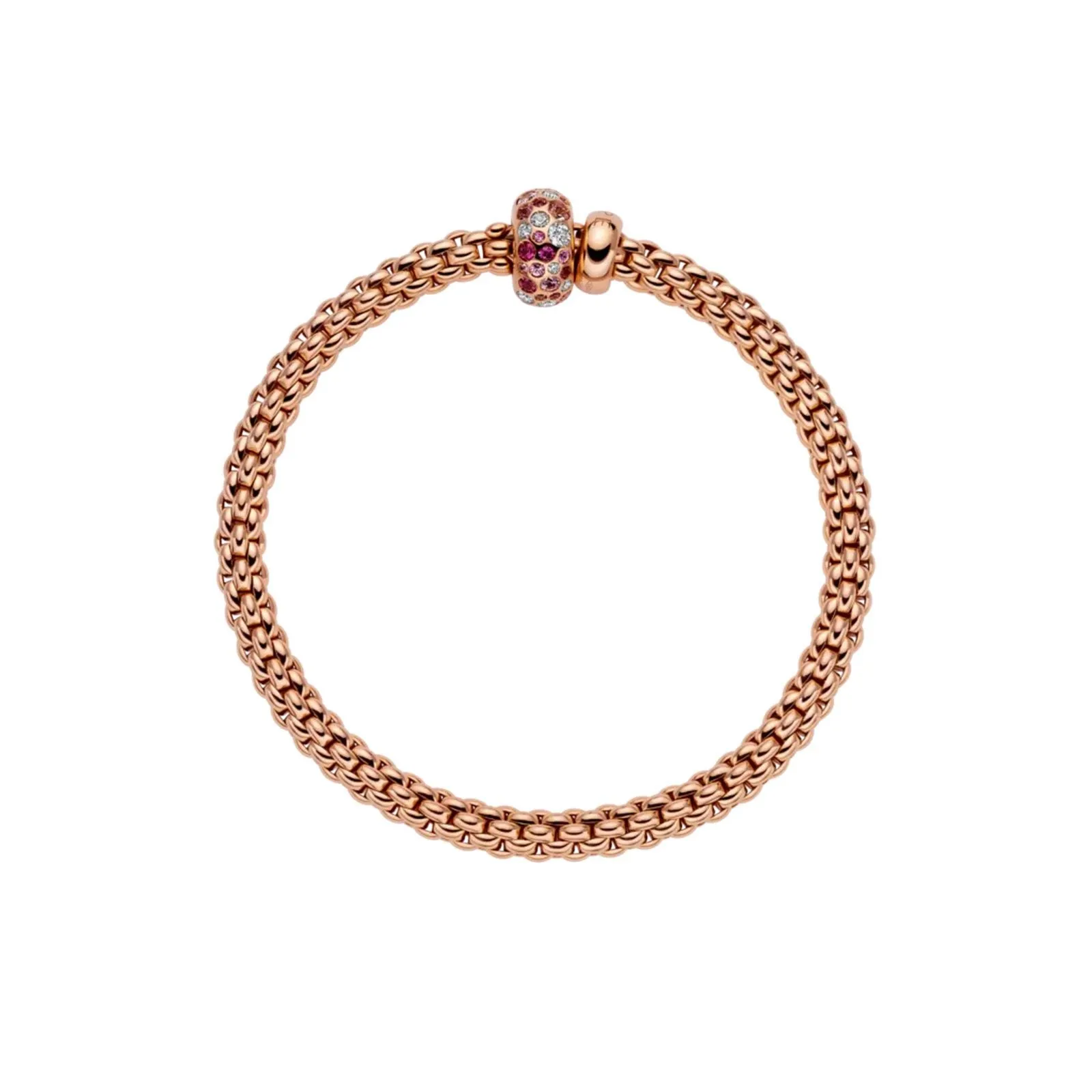 Solo 18ct Rose Gold Pink Sapphire & Diamond Bracelet 61206BX_P3_R_RRX