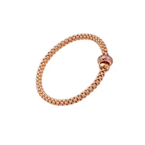 Solo 18ct Rose Gold Pink Sapphire & Diamond Bracelet 61206BX_P3_R_RRX