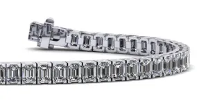 Sparkling Emerald Cut Lab-Grown Diamond Bracelet with 12.40 ct.(finished) 3.4x2.6mm