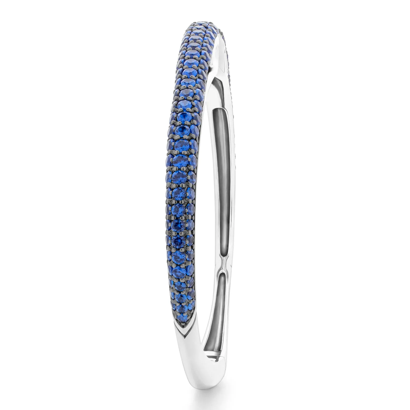 Spirit Pavé Cuff 5mm - Sterling Silver   CZ Azure