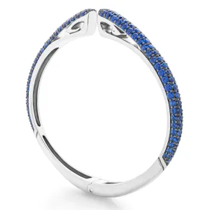 Spirit Pavé Cuff 5mm - Sterling Silver   CZ Azure