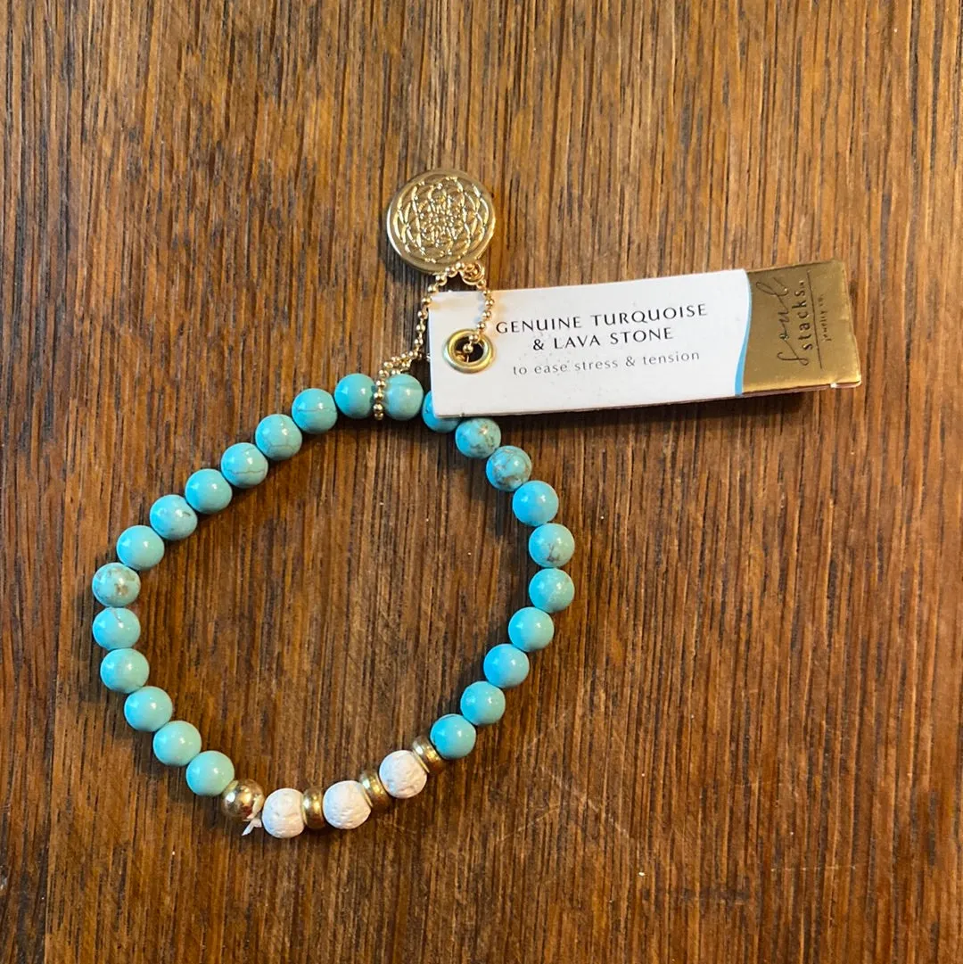 SS - Stone and Lava Stone Stack Bracelets (JKA)