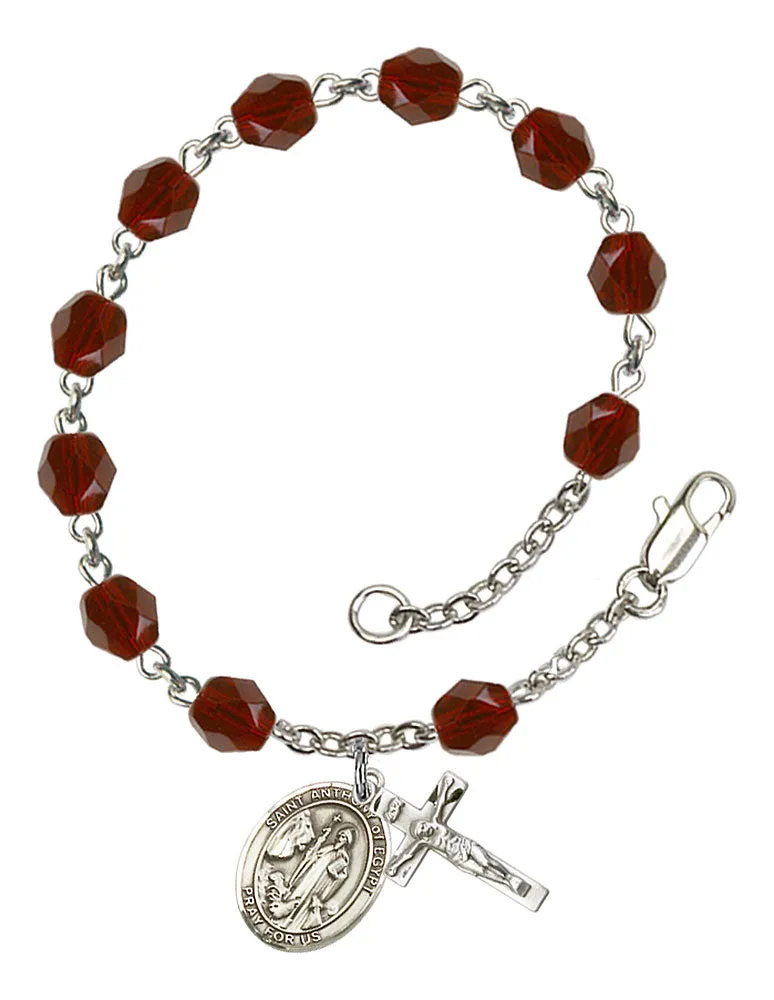 St. Anthony of Egypt Custom Birthstone Rosary Bracelet
