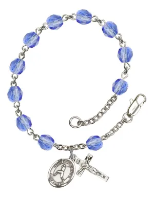 St. Christopher / Baseball Custom Birthstone Rosary Bracelet
